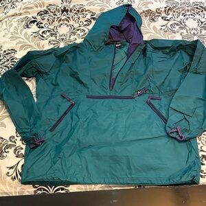 Teal and Purple Hooded Windbreaker